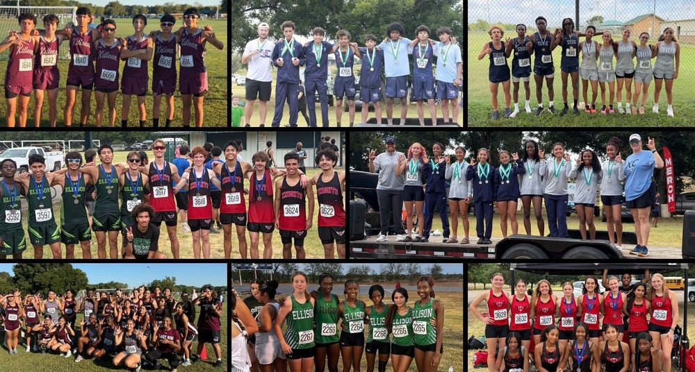 Collage of cross country runners