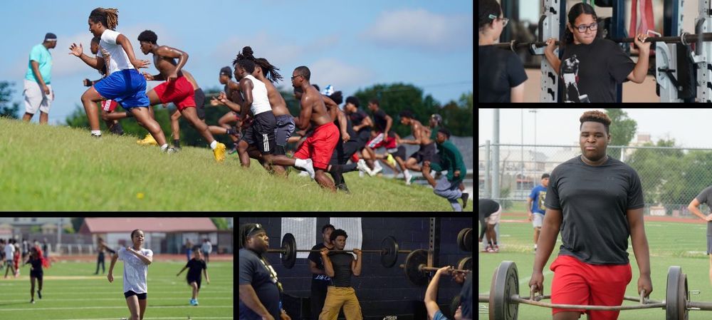 Athletes working out during the summer