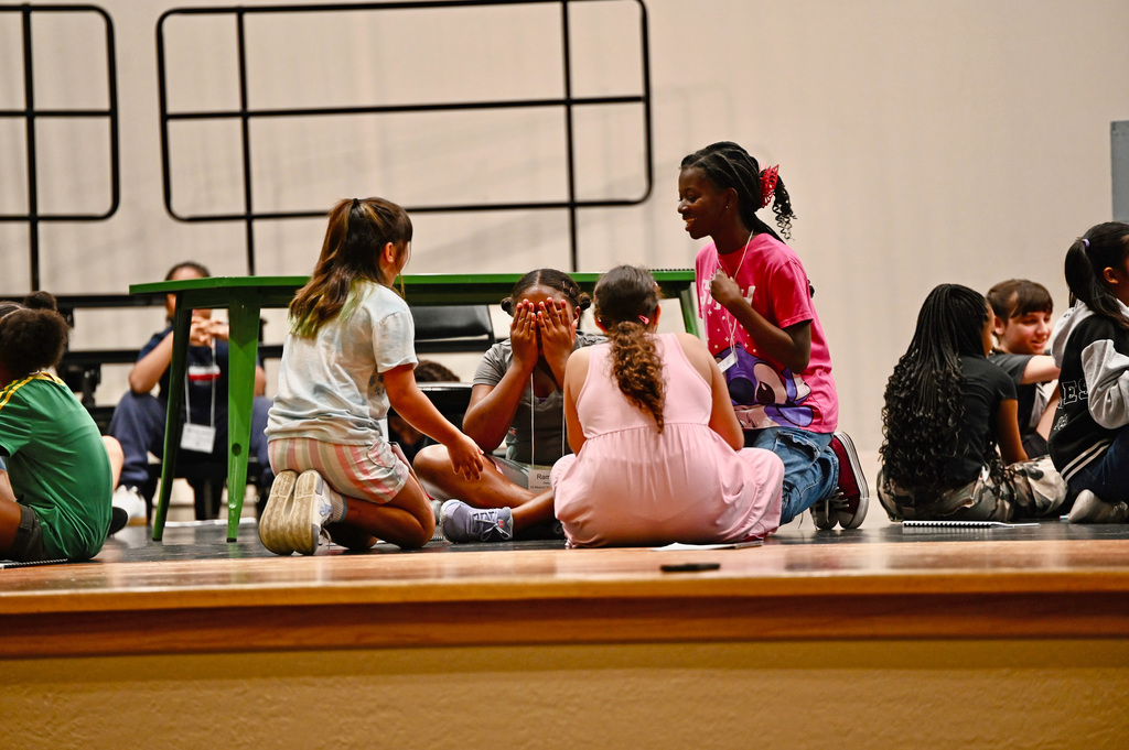 children on stage