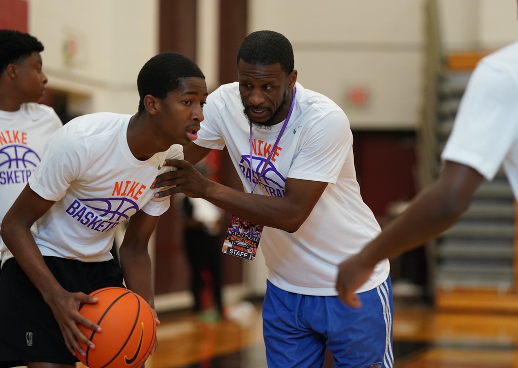 Coaching at Royce O'Neale camp