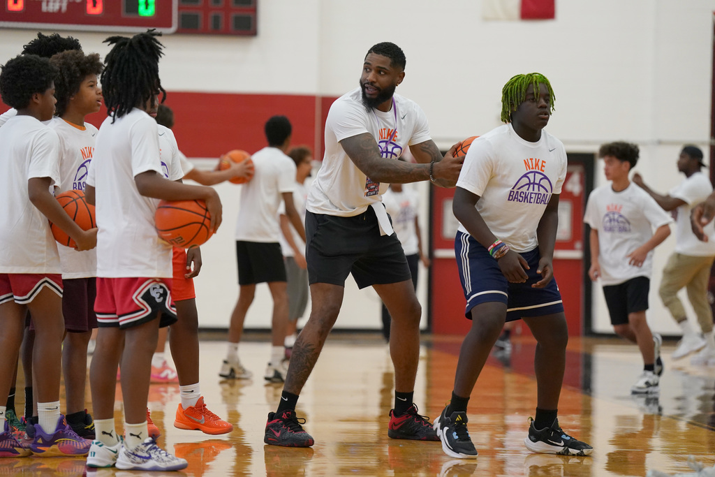 Coaching at Royce O'Neale camp