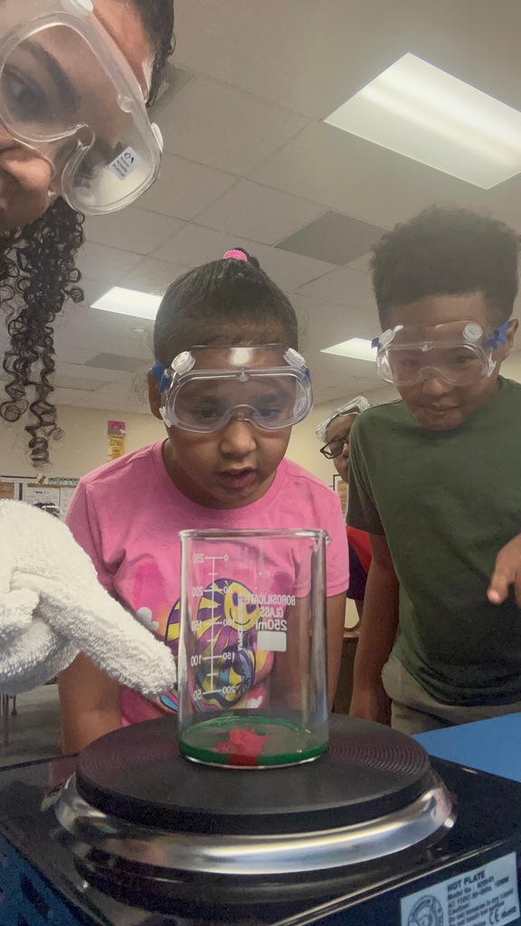 students observing temperatures changes of matter