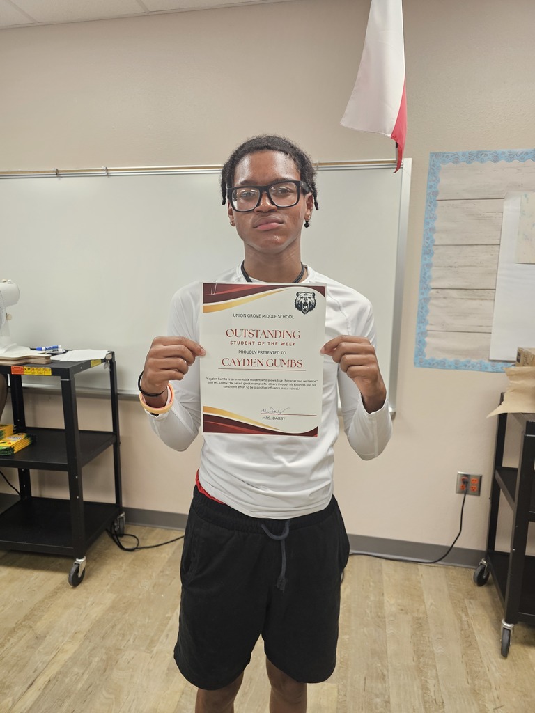 Cayden Gumbs, Outstanding Student of the Week!