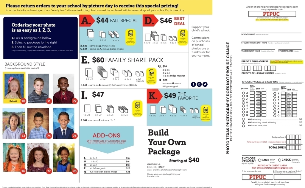 Photo Day Order Form