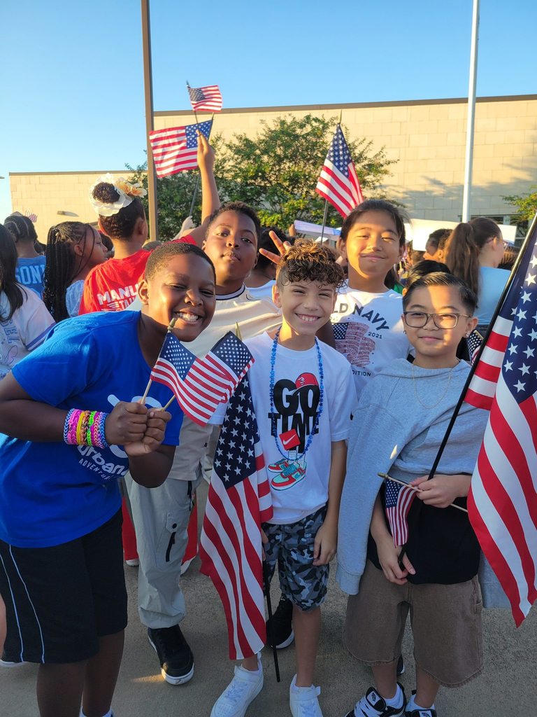students with flags