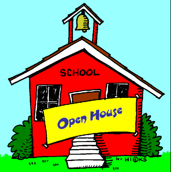 school with open house sign
