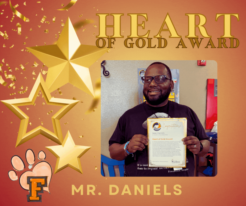 stars floating around Mr. Daniels Heart of Gold receipient