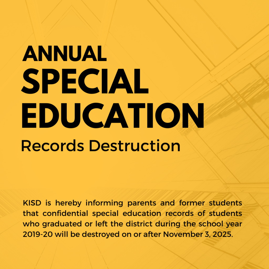 Annual SPED Records Destruction