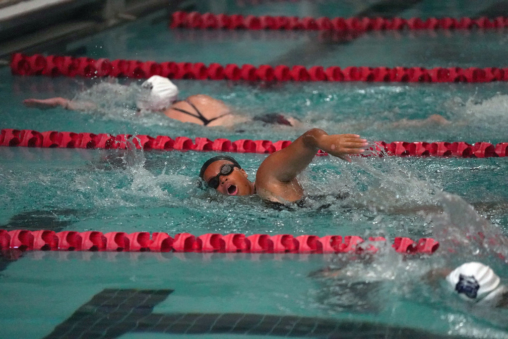 EHS swimmer in action