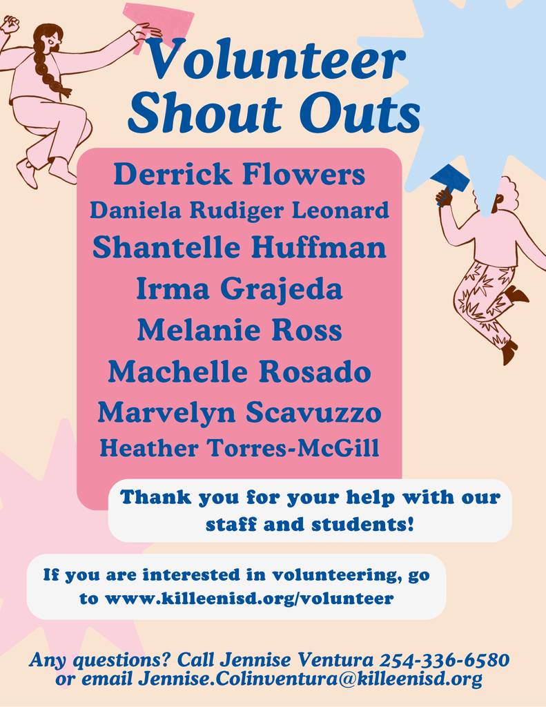 THANK YOU to our volunteers this week!