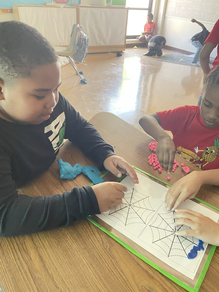 Student with playdough