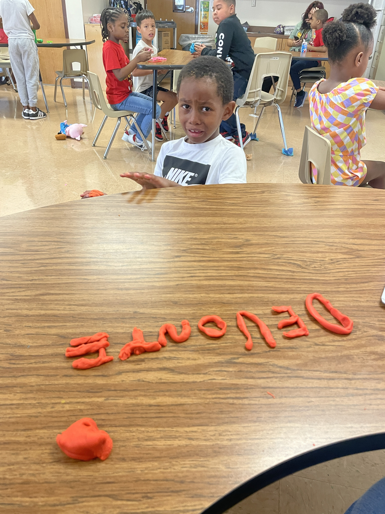 Student with playdough