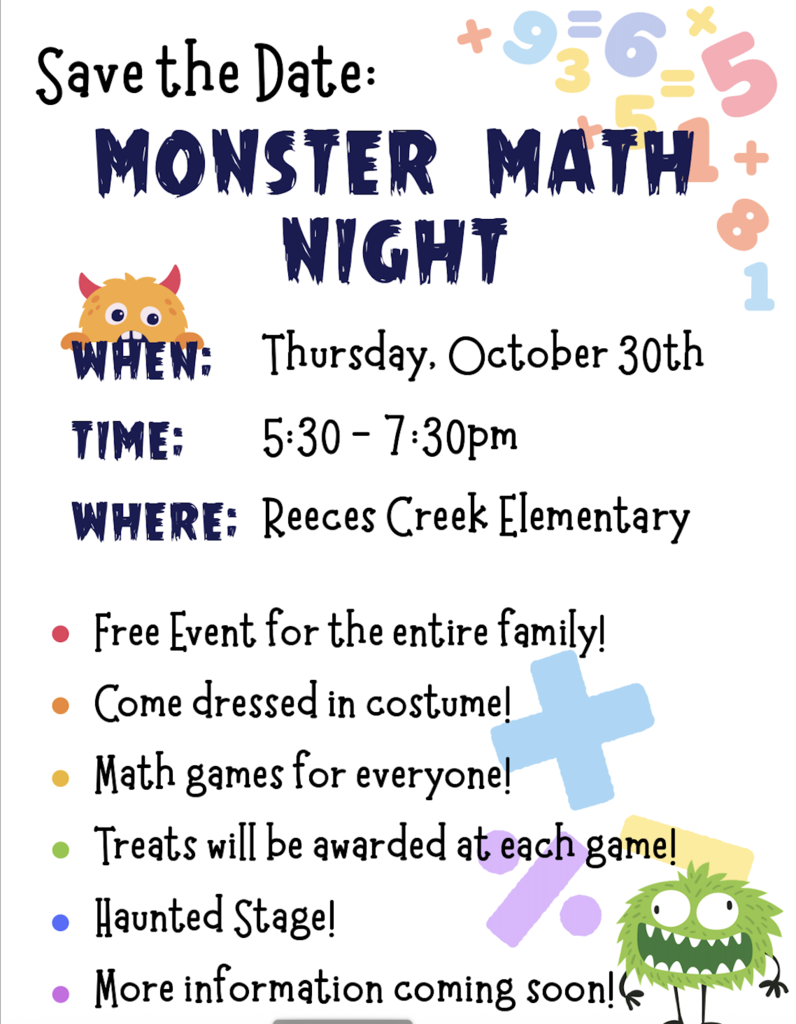 Monster Math Night Flyer