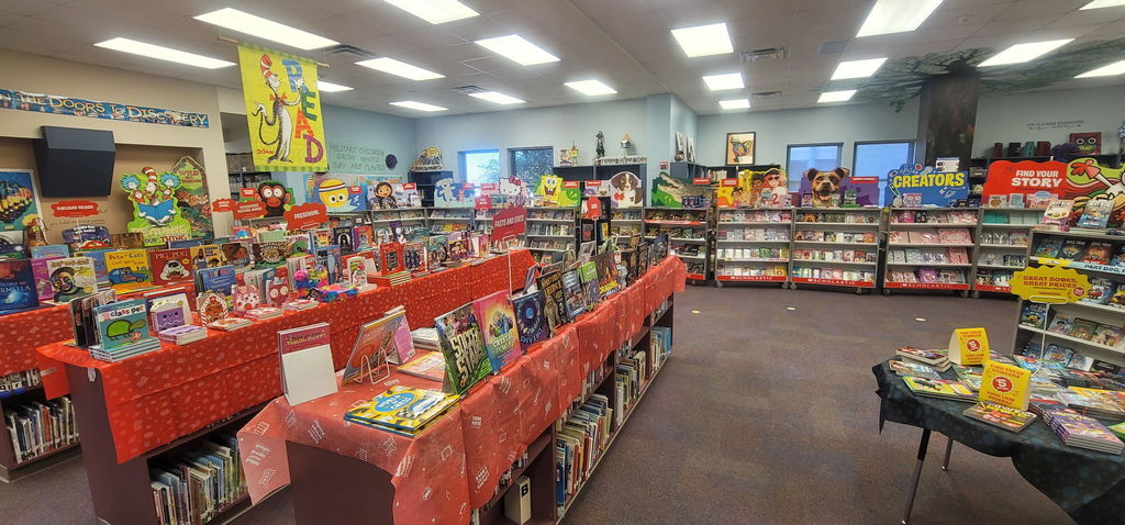 books on shelves and tables