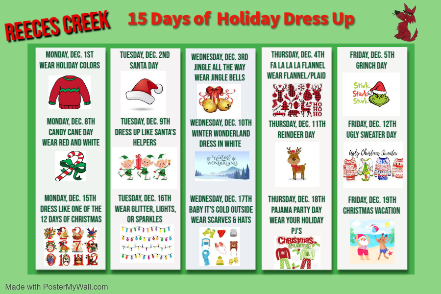 Holiday Dress Up Calendar