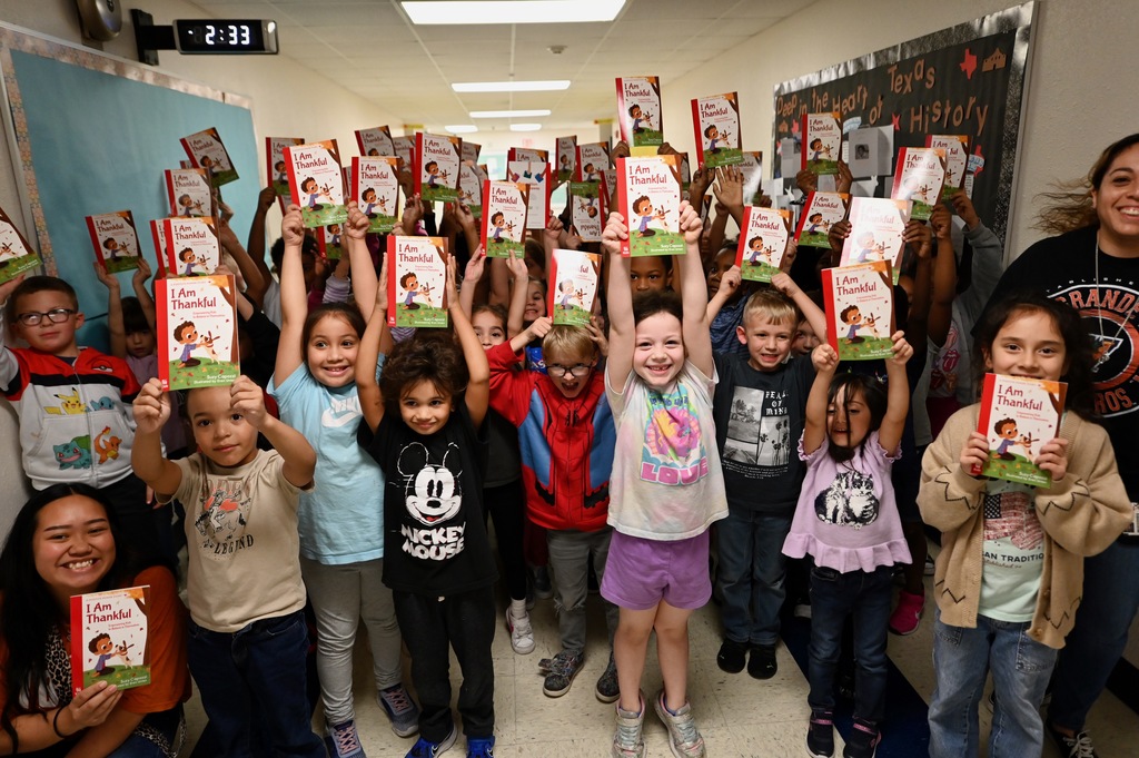 Book donation to Clarke ES