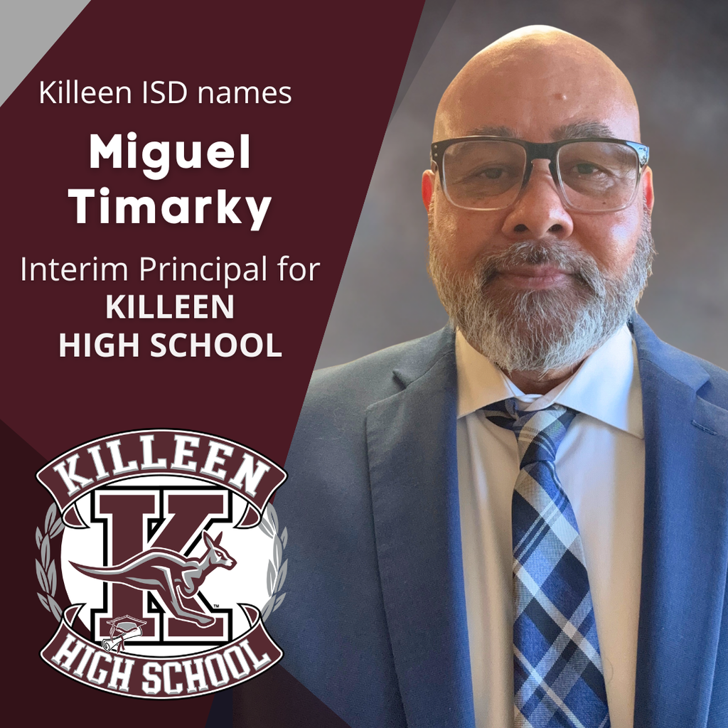 Killeen ISD Names Miguel Timarky Interim Principal of Killeen High School Killeen ISD announced today that Miguel Timarky will serve as interim principal of Killeen High School as the district begins its search for the campus’s next permanent principal. Timarky, a longtime educator and campus leader, brings more than 20 years of experience in public education. He previously served five years as principal of Copperas Cove High School and currently leads Pathways Academic Campus in Killeen ISD. He is known for building strong teams, supporting academic achievement and expanding opportunities for students. “This interim assignment will ensure stable and consistent leadership for Killeen High School as Dr. Treviño prepares to transition at the end of the semester,” Superintendent Dr. King Davis said. “Mr. Timarky’s experience and leadership style make him a strong fit for the campus during this period of change.” Timarky will begin working with the Killeen High School leadership team and outgoing principal Dr. Kara Treviño next week to support a smooth transition.