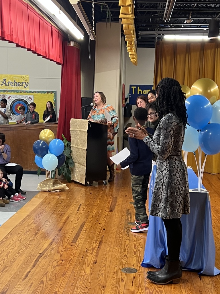 Mrs. Groseclose announcing her students