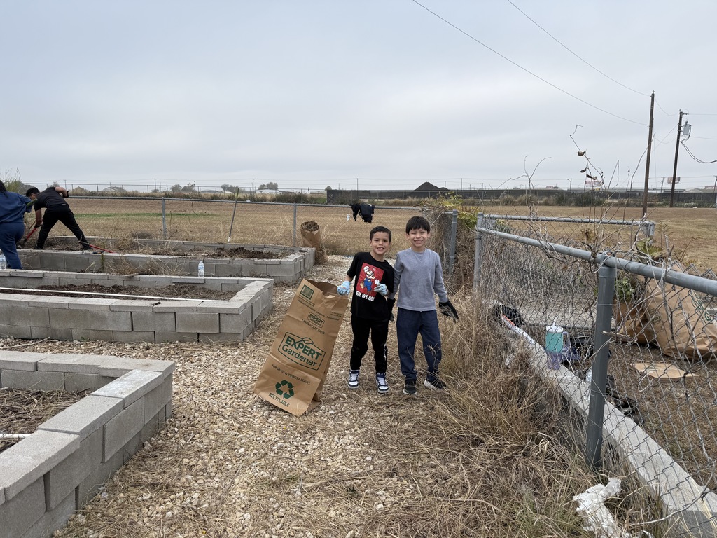 Student working in garden