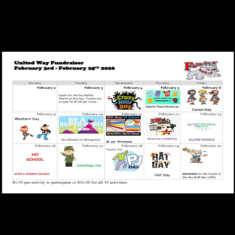 calendar of events for fundraiser