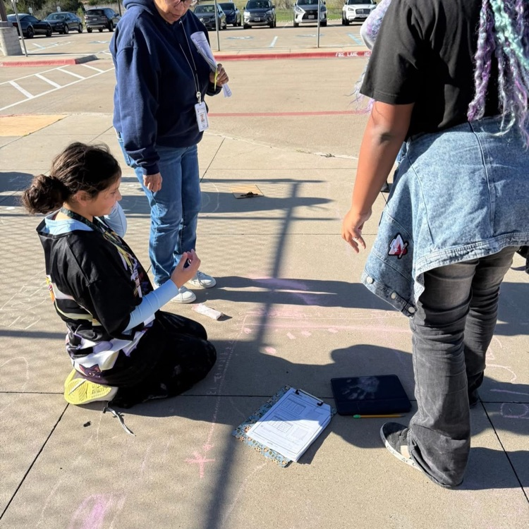 students using chalk
