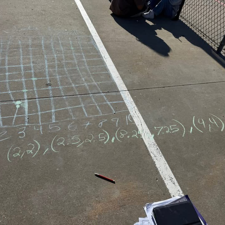 grid in chalk on pavement