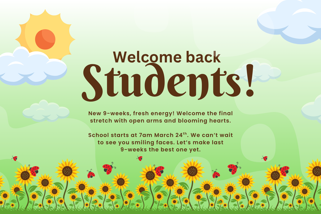 Welcome back flyer