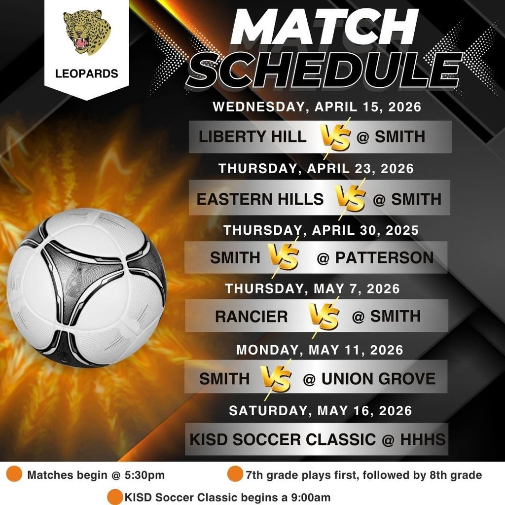 Leopard Soccer Match Schedule