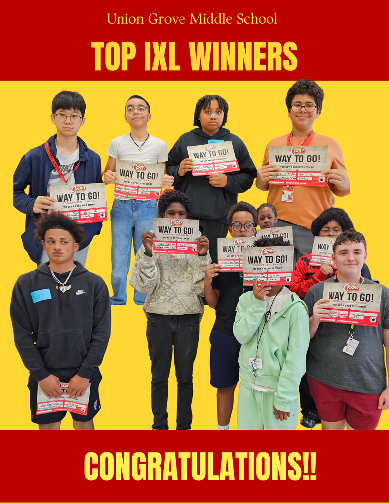 Congratulations to our Top 10 IXL! They all recieved a certificate for a free combo from Raising Cane's!