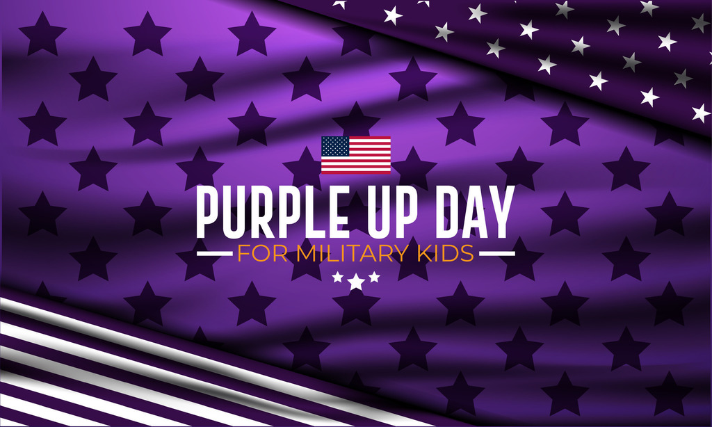 purple stars and stripes sign