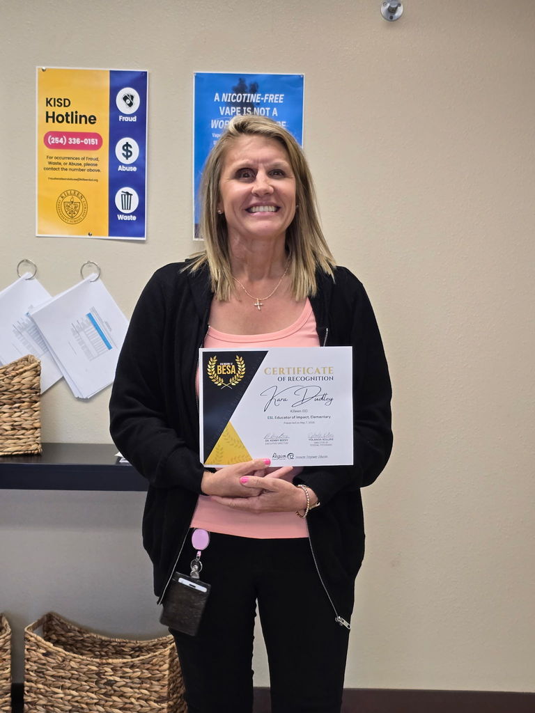 Adult with an award