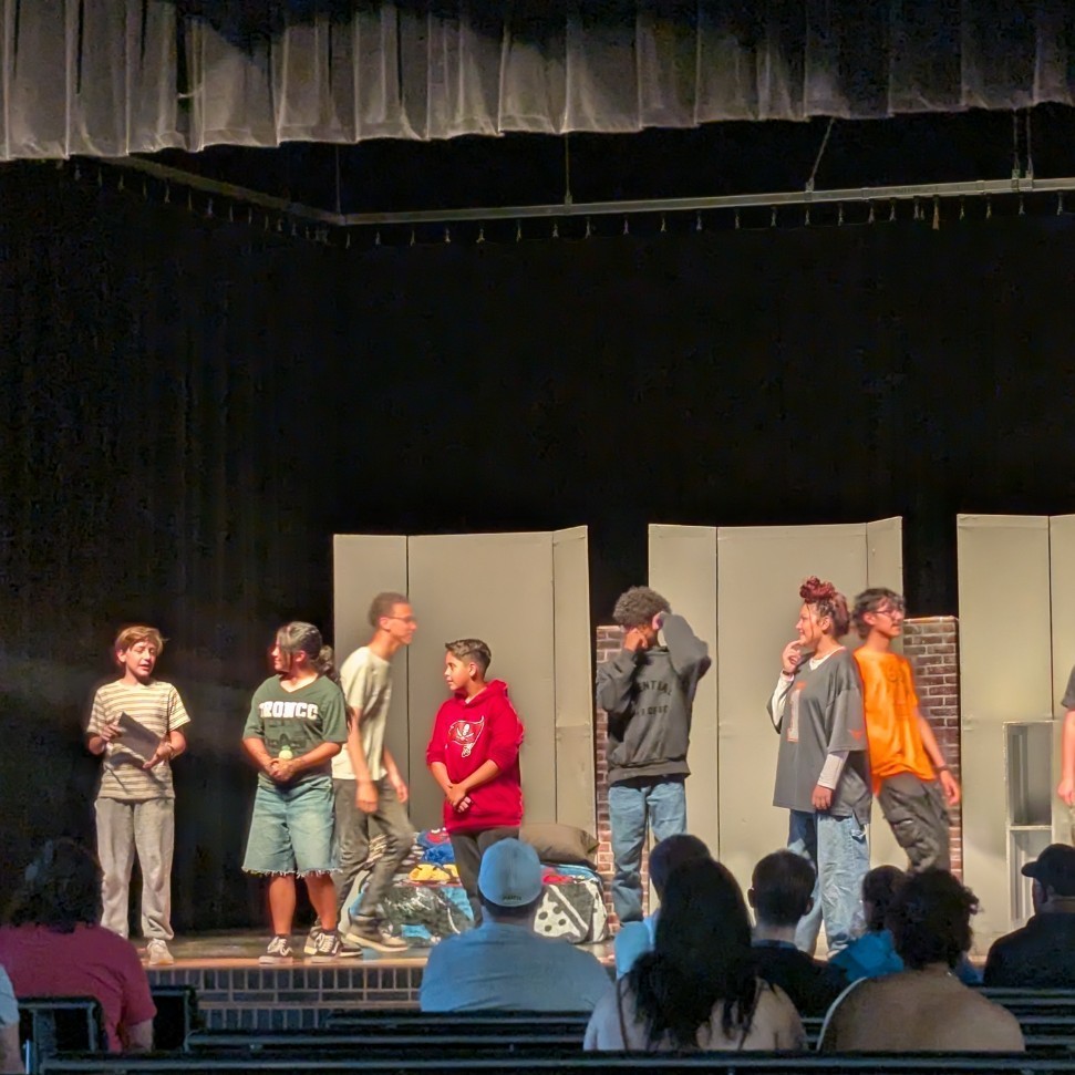 Several students change the set