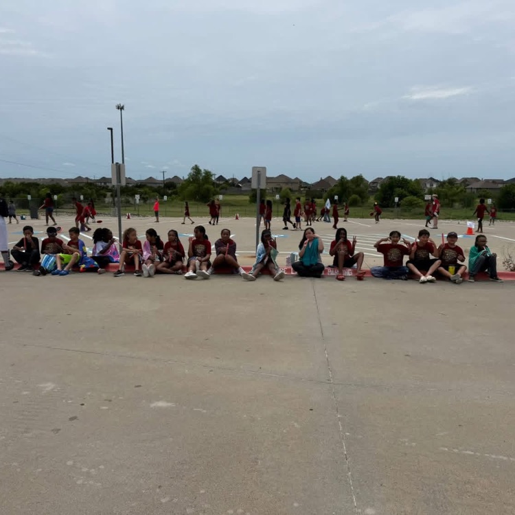 students lined up