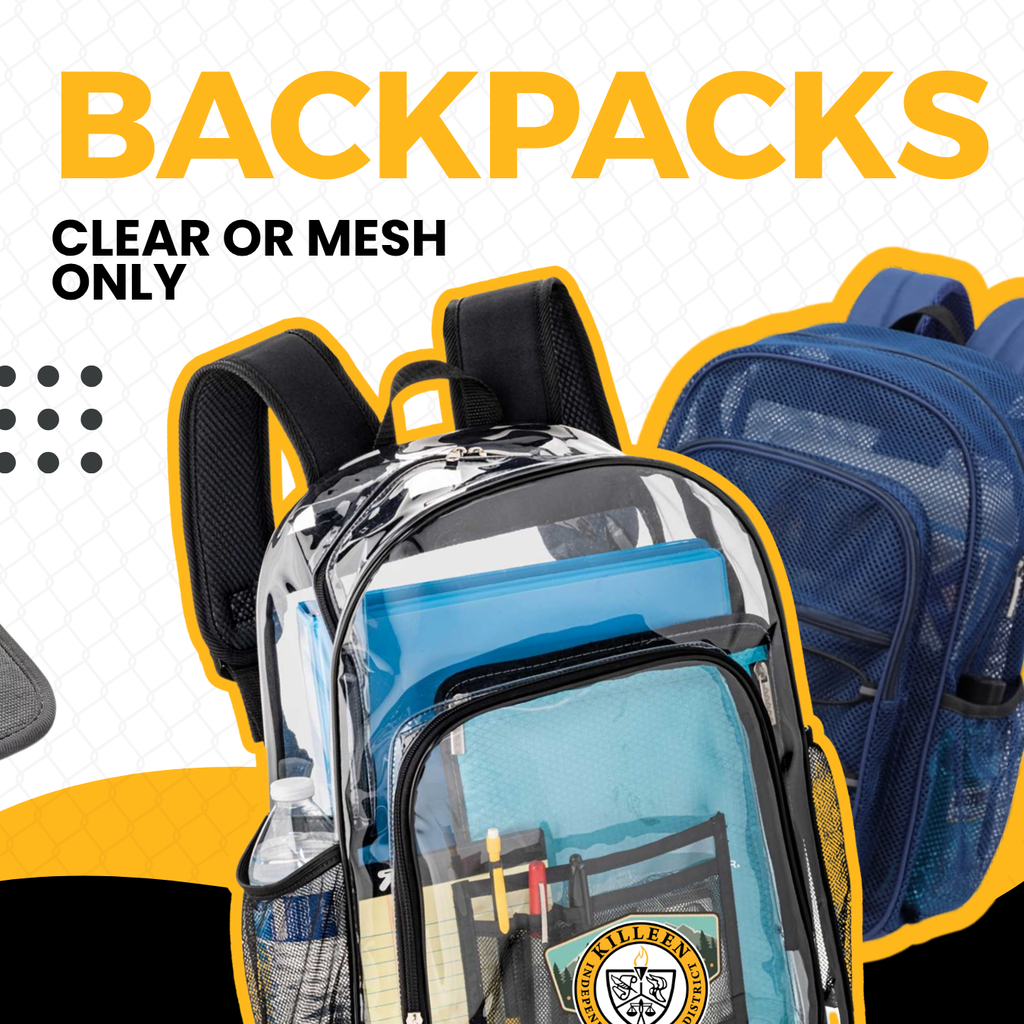 backpacks clear or mesh only