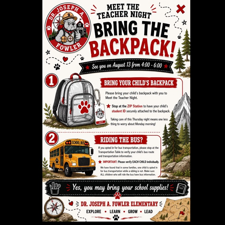 bus with bulldog hiker compass and map backed with trees and mountains