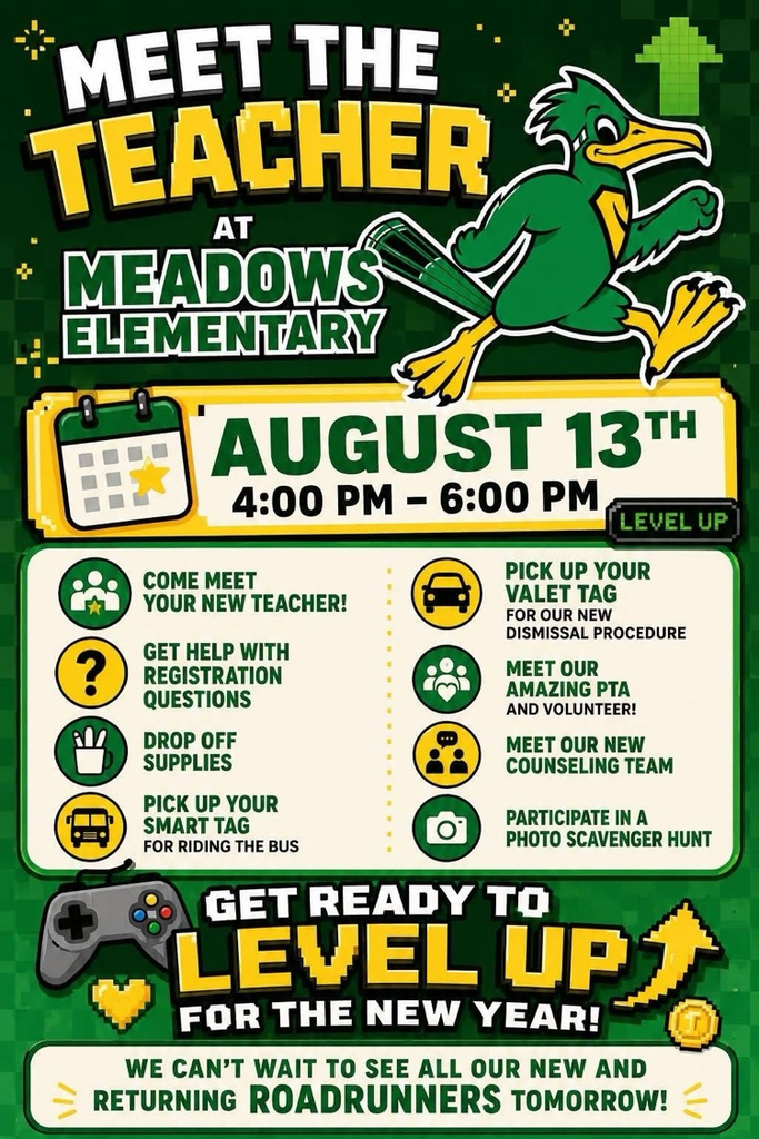 Meet the Teacher 8/13/26 from 4-6