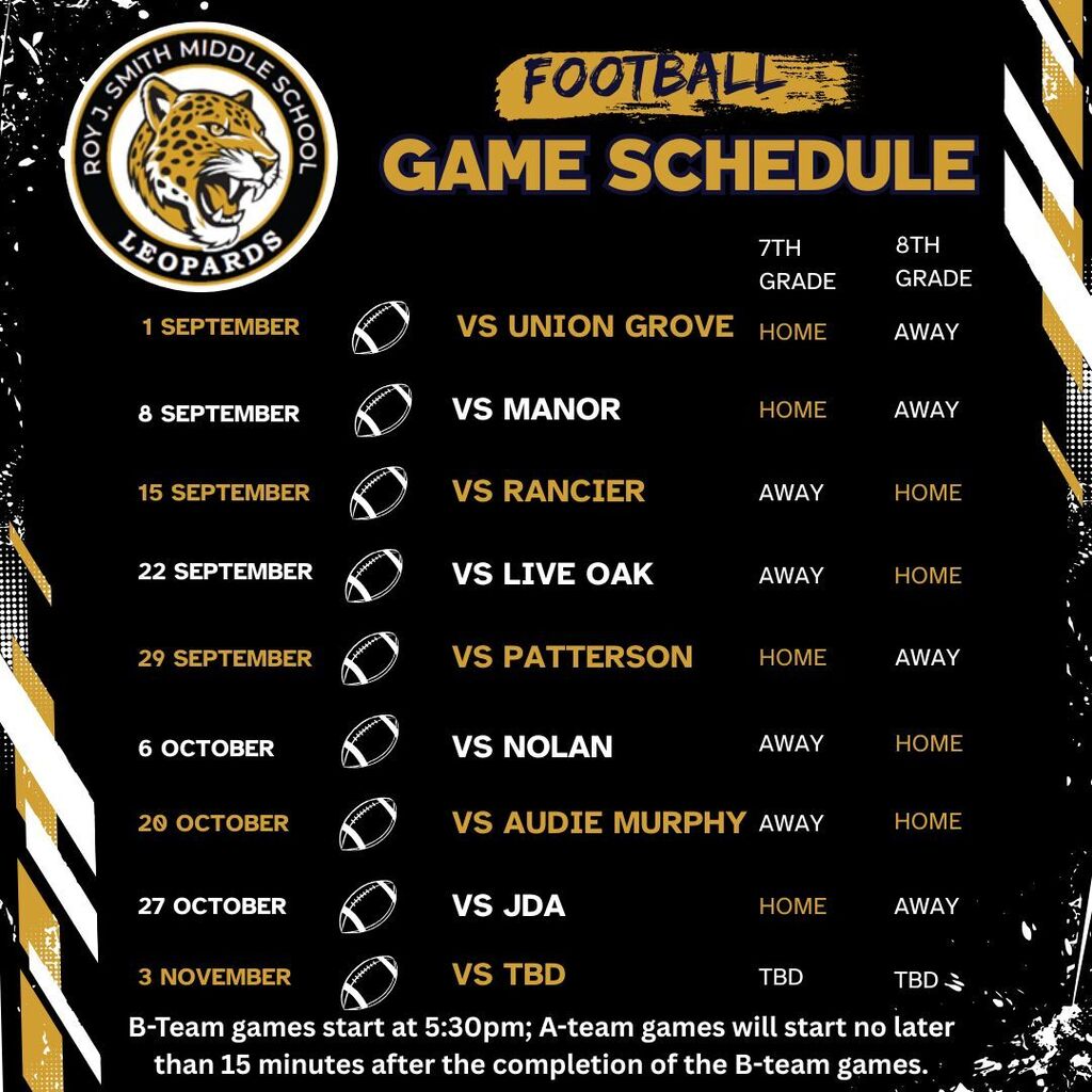 Football Game Schedule
