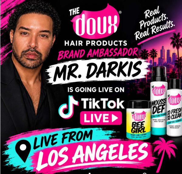 Flyer advertising TikTok live supporting one of our Cosmetology teachers.
