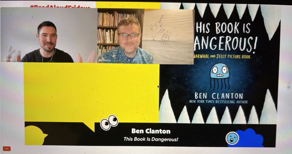 Author and host on a screen