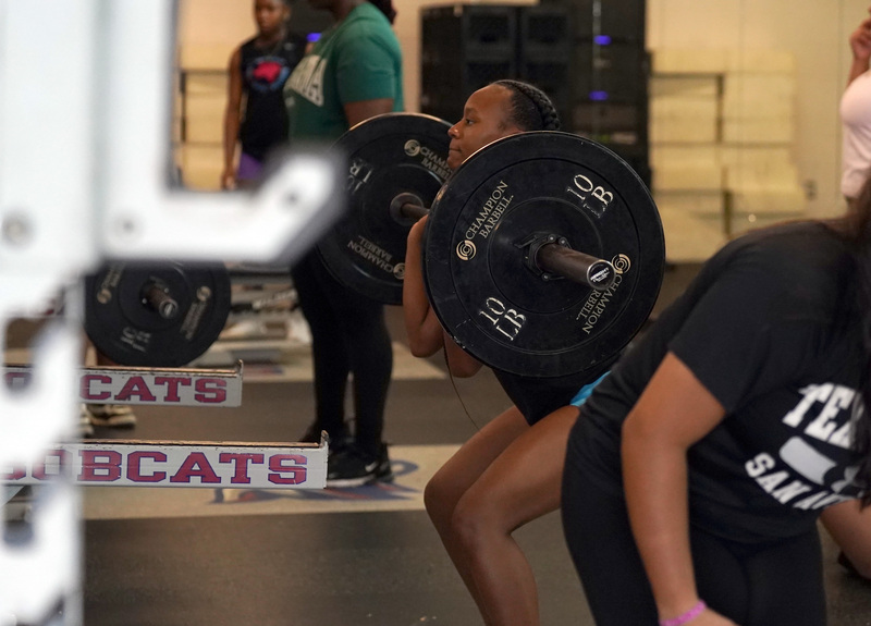 CHS athlete lifts a barbell