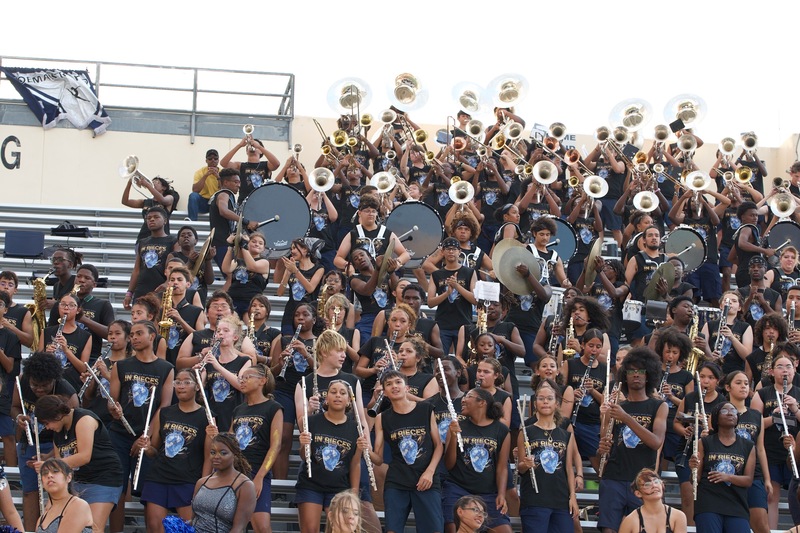 Shoemaker band celebrates at game