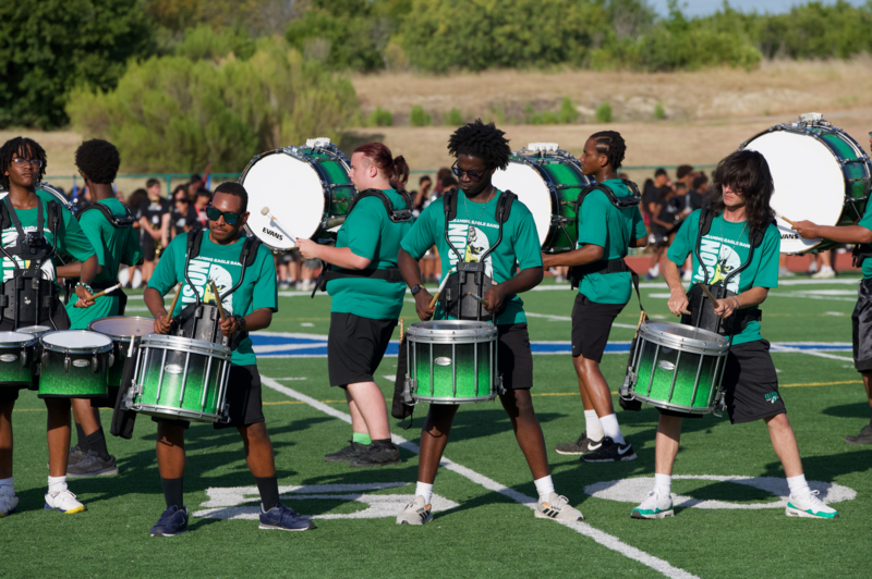 Ellison drumline at Hood Stadium performance
