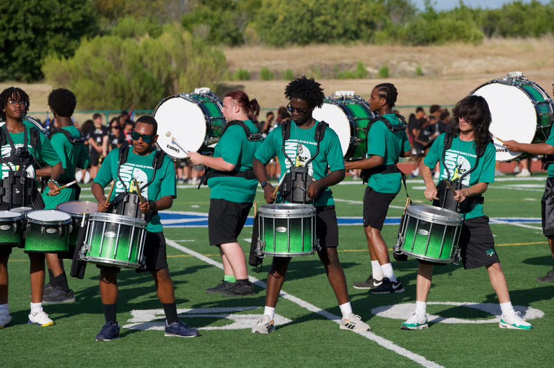 Ellison drumline at Hood Stadium performance