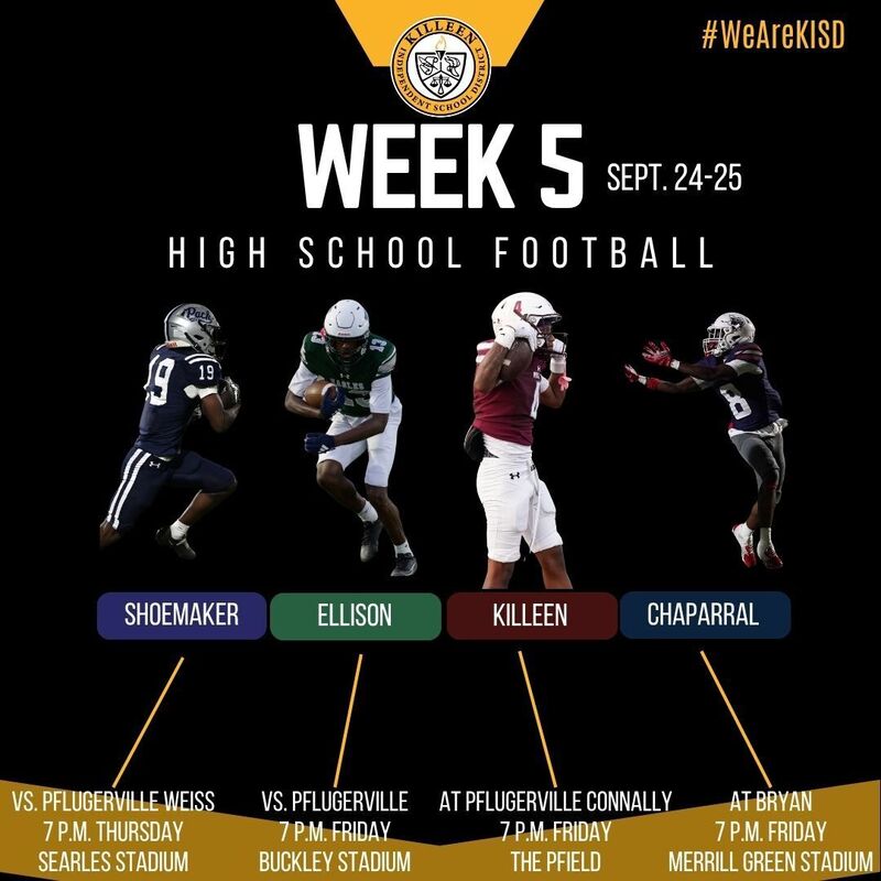 Week 5 schedule graphic