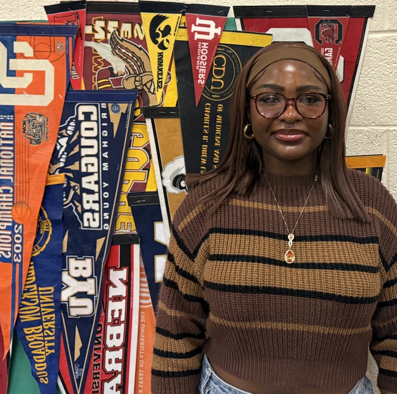 precious smiling at the camera