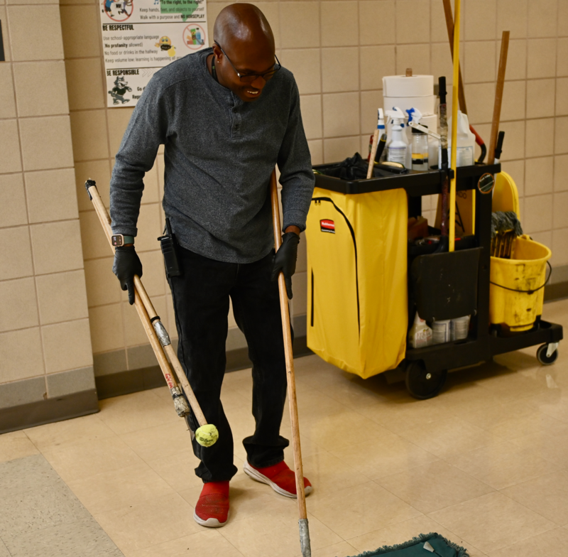 Live Oak Ridge custodian Andre Thomas