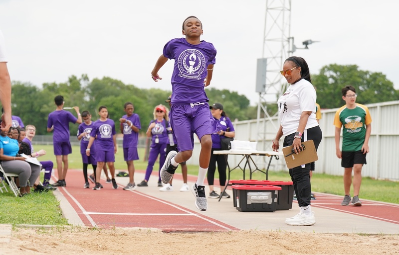 Dream Team athlete in the long jump
