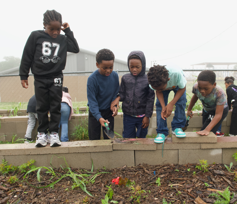 Earth Day gardening at RCES