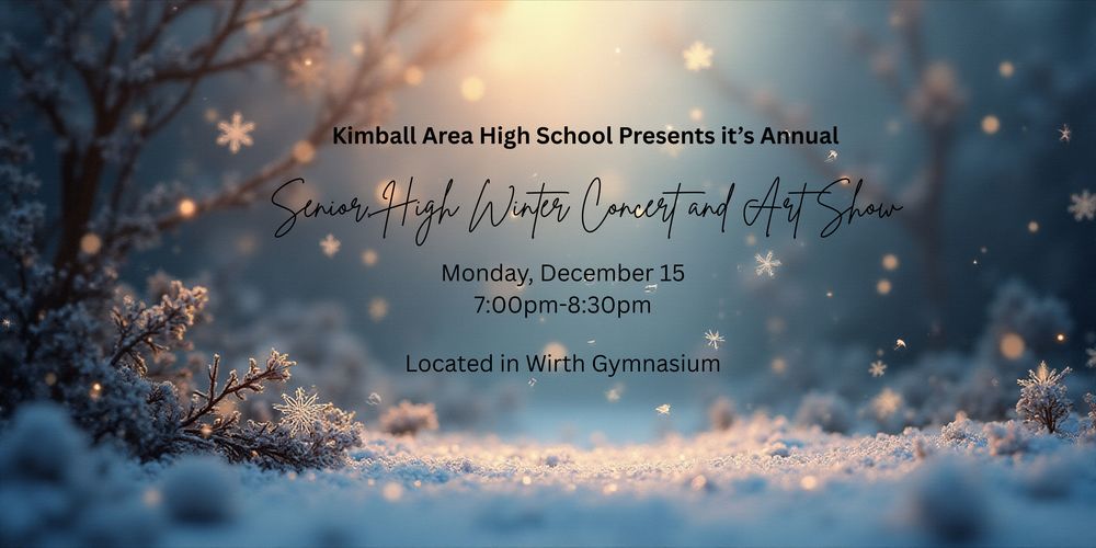 blue winter background with snow falling