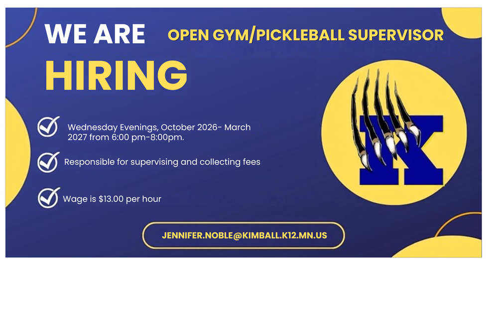 Hiring for Open Gym/ Pickle ball infographic